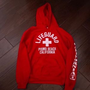 red lifeguard hoodie